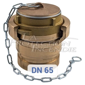 Raccord d'alimentation rainuré pour colonne sèche en laiton - DN 65