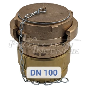 Raccord d'alimentation rainuré pour colonne sèche en laiton - DN 100