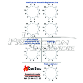 Label for fire extinguisher control sticker