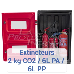 Armoire pour 2 extincteurs 6-9L/Kg - Avec Clé