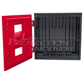Red case for firefighting equipment - With key - W 820 x H 820 x D 360 mm