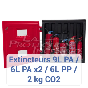 Coffret rouge pour Matériel d'Intervention Incendie - Avec Clé - L 820 x H 820 x P 360 mm