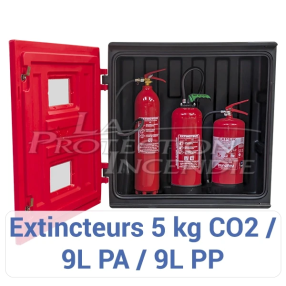 Red case for firefighting equipment - With key - W 820 x H 820 x D 360 mm