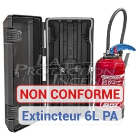 6L/Kg Black Fire Extinguisher Cabinet with Clips - Lockable