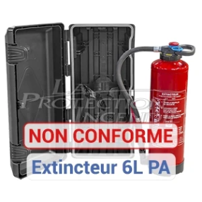 Armoire Extincteur 6L/Kg Noire à Clips - Cadenassable