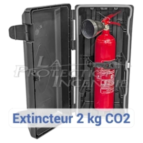 6L/Kg Black Fire Extinguisher Cabinet with Clips - Lockable