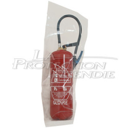Plastic protective cover for fire extinguisher