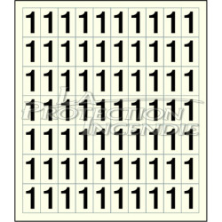 Planche de 70 stickers adhésifs chiffre 1