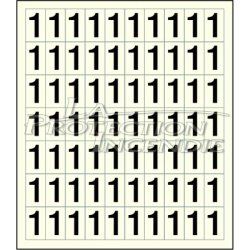 Planche de 70 stickers adhésifs chiffre 1