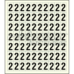 Planche de 70 stickers adhésifs chiffre 2