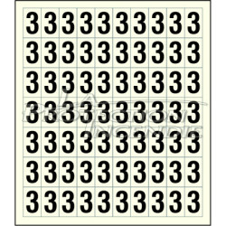 Sheet of 70 adhesive stickers number 3