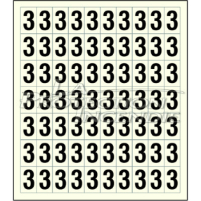 Sheet of 70 adhesive stickers number 3