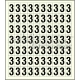 Planche de 70 stickers adhésifs chiffre 3
