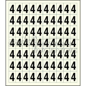 Sheet of 70 adhesive stickers number 4