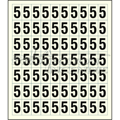 Sheet of 70 adhesive stickers number 5