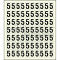 Sheet of 70 adhesive stickers number 5