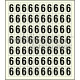 Sheet of 70 adhesive stickers number 6