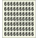Sheet of 70 adhesive stickers number 6