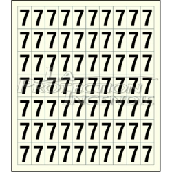 Sheet of 70 adhesive stickers number 7