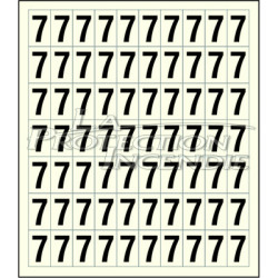 Planche de 70 stickers adhésifs chiffre 7