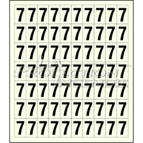 Planche de 70 stickers adhésifs chiffre 7