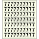 Sheet of 70 adhesive stickers number 7