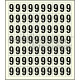 Sheet of 70 adhesive stickers number 9