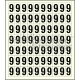 Sheet of 70 adhesive stickers number 9