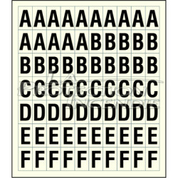 Sheet of 70 ABCDEF adhesive stickers