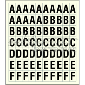 Sheet of 70 ABCDEF adhesive stickers