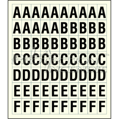 Sheet of 70 ABCDEF adhesive stickers Sheet of 70 ABCDEF adhesive stickers
