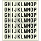 Sheet of 70 adhesive stickers GHIJKLMNOP