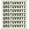Sheet of 70 adhesive stickers QRSTUVWXYZ