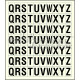 Sheet of 70 adhesive stickers QRSTUVWXYZ