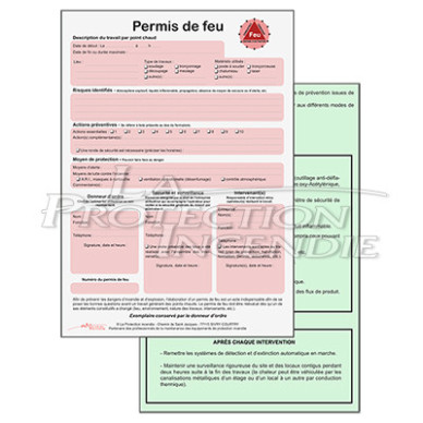 Fire permit book Fire permit book