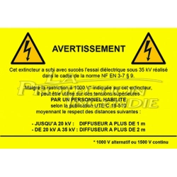 High voltage warning label