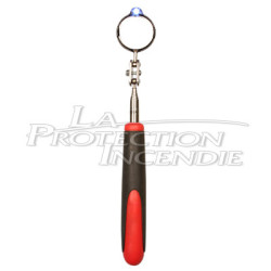 Telescopic inspection mirror with LED lighting