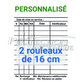 Etiquette personnalisée vérification d'extincteur en rouleau