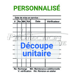 Etiquette personnalisée vérification d'extincteur