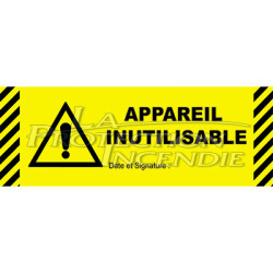 Etiquette appareil inutilisable