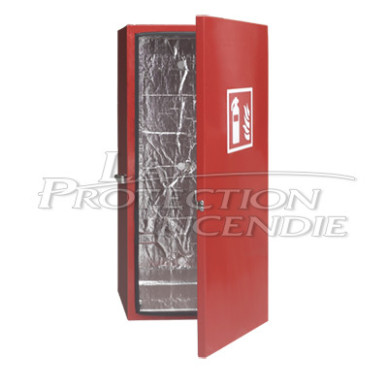 Fire extinguisher heating cabinet