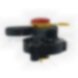 Powder head with integrated handle & pin