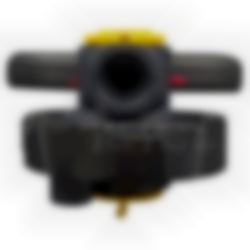 Powder head with handle and pin Indium