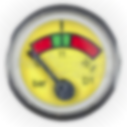 Yellow pressure gauge