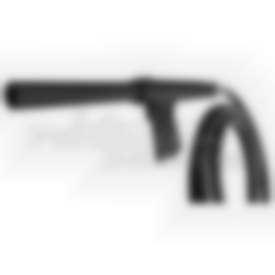 Hose equipped with powder lance